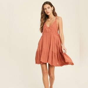 NWT Brick/Rust Colored Mini Dress Large